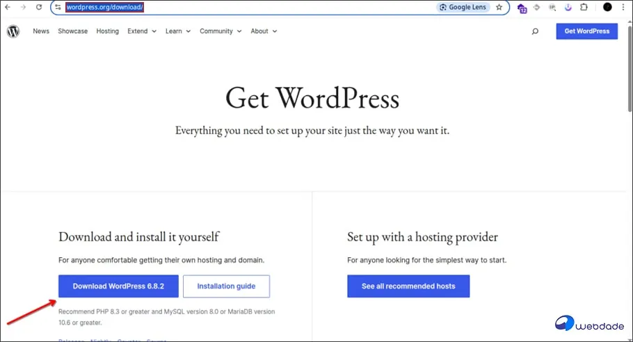 نحوه نصب wordpress