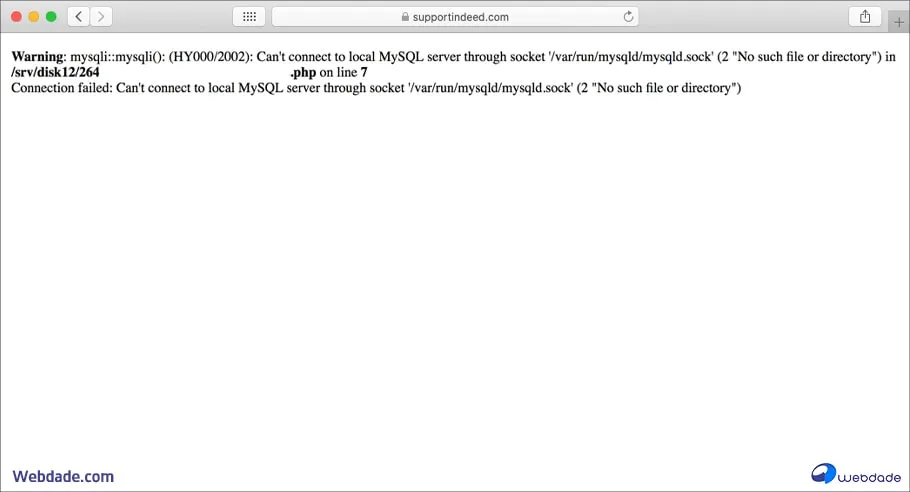 خطای Can’t connect to local MySQL
