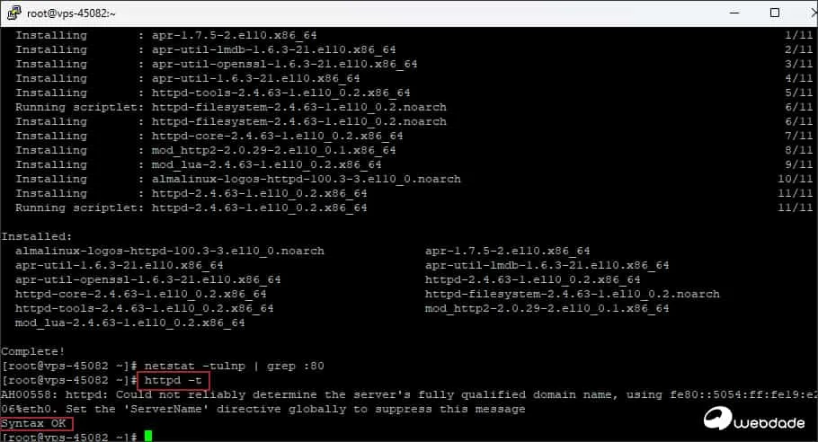 خطای راه‌اندازی httpd