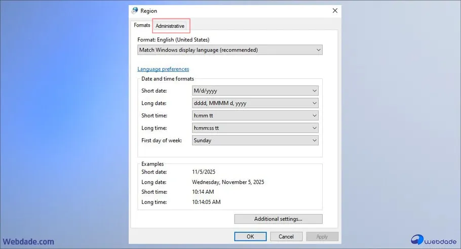تنظیمات زبان Windows Server