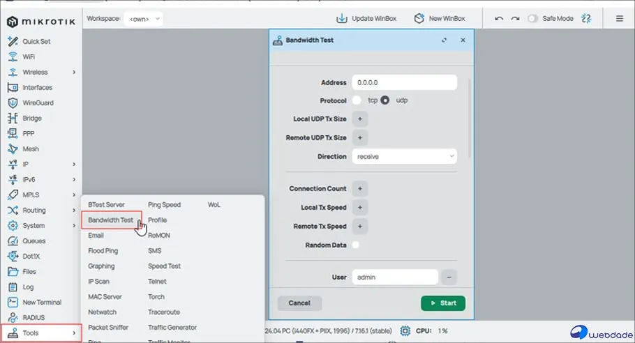 تست پهنای باند میکروتیک