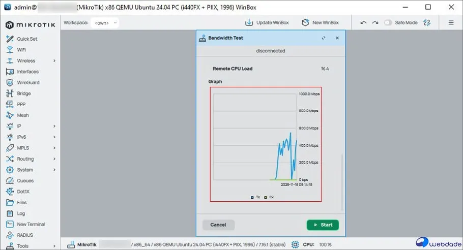 تست پهنای باند میکروتیک
