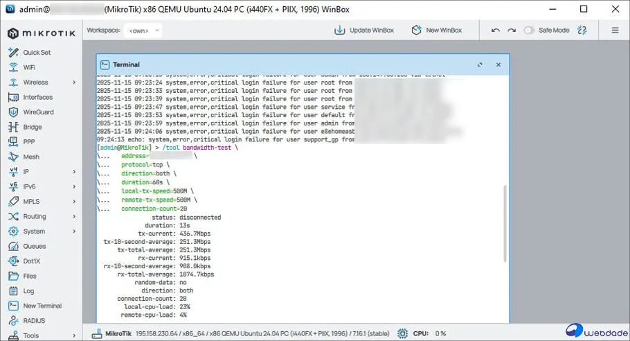 سرعت سرور مجازی میکروتیک