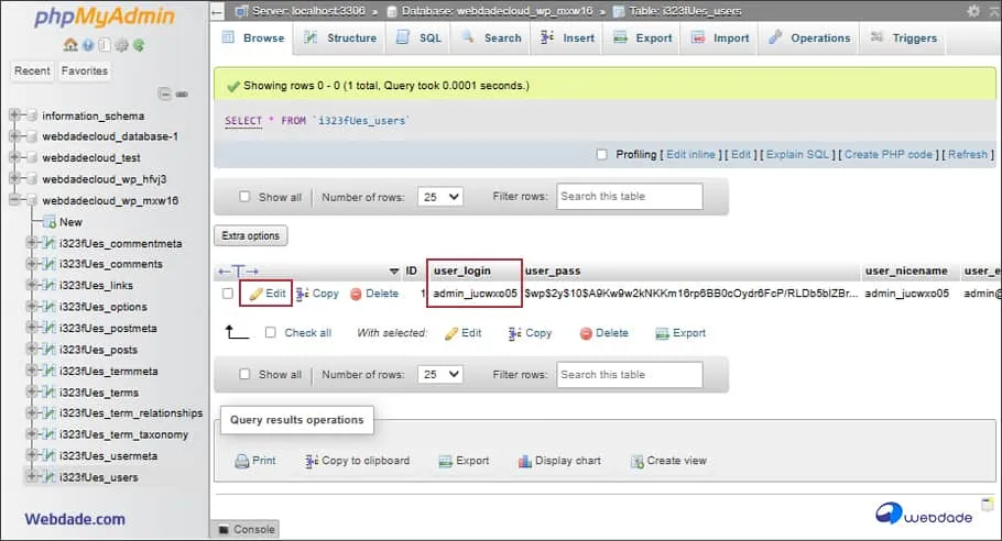 تغییر رمز وردپرس