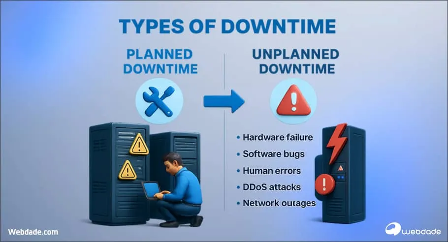 علت downtime سرور