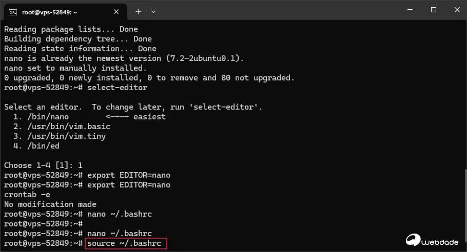 تغییر دائمی ویرایشگر کرونتاب