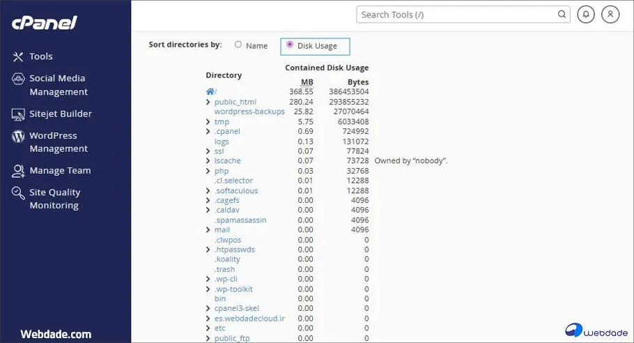 بررسی میزان مصرف هاست در سیپنل