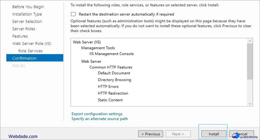 نصب IIS در ویندوز سرور