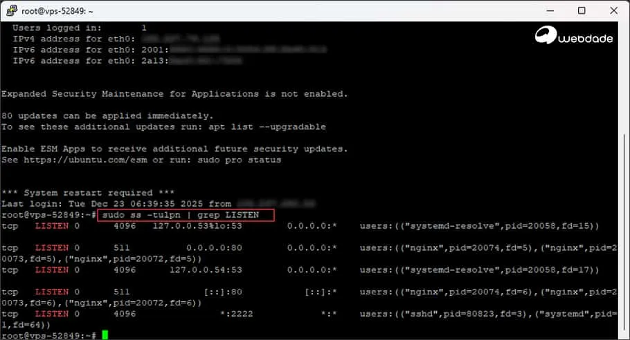 مشاهده پورت های باز در لینوکس