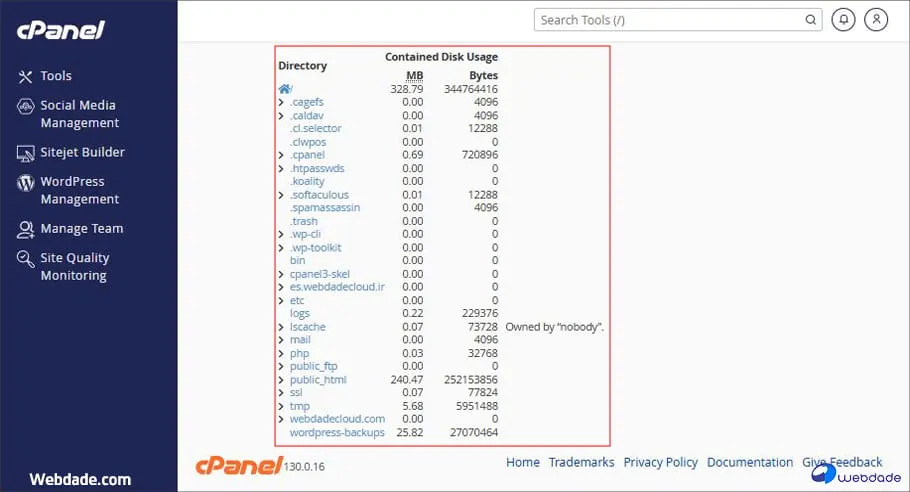 تعداد Inode در هاست سیپنل