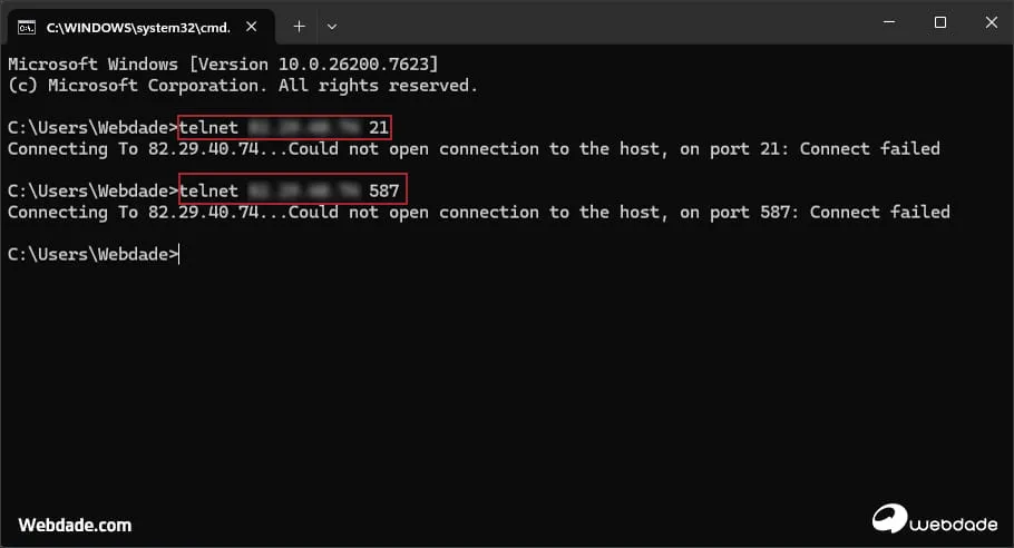 بررسی باز بودن پورت