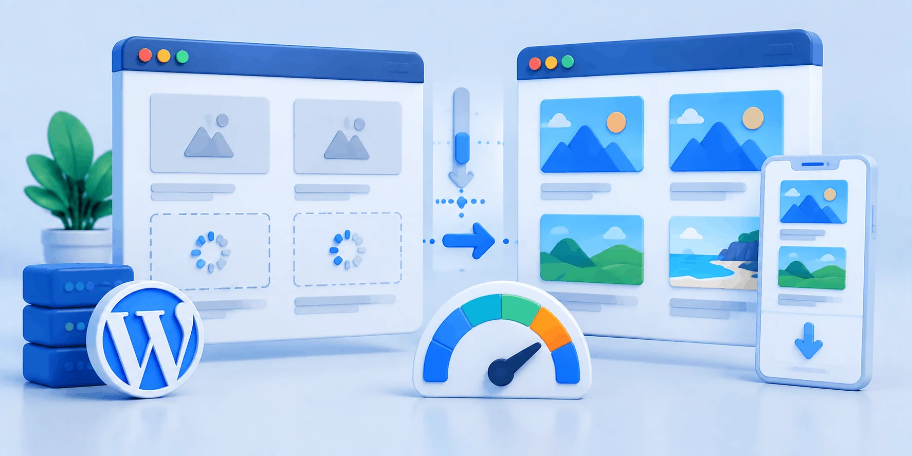 نمودار عملکرد Lazy Load در وردپرس و بارگذاری تدریجی تصاویر هنگام اسکرول صفحه نمودار عملکرد Lazy Load در وردپرس و بارگذاری تدریجی تصاویر هنگام اسکرول صفحه