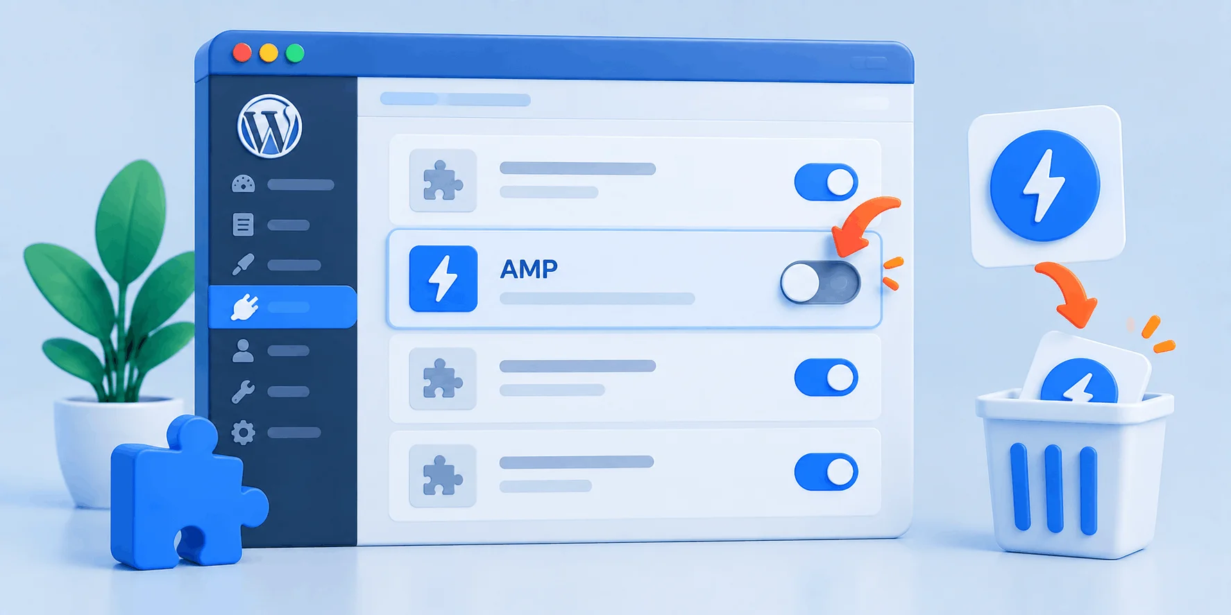 مراحل غیرفعال کردن AMP در وردپرس از بخش افزونهها در پیشخوان مراحل غیرفعال کردن AMP در وردپرس از بخش افزونهها در پیشخوان