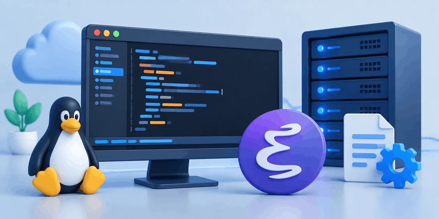 نصب Emacs لینوکس و نمای ترمینال ویرایشگر در حال ویرایش فایل پیکربندی روی سرور نصب Emacs لینوکس و نمای ترمینال ویرایشگر در حال ویرایش فایل پیکربندی روی سرور