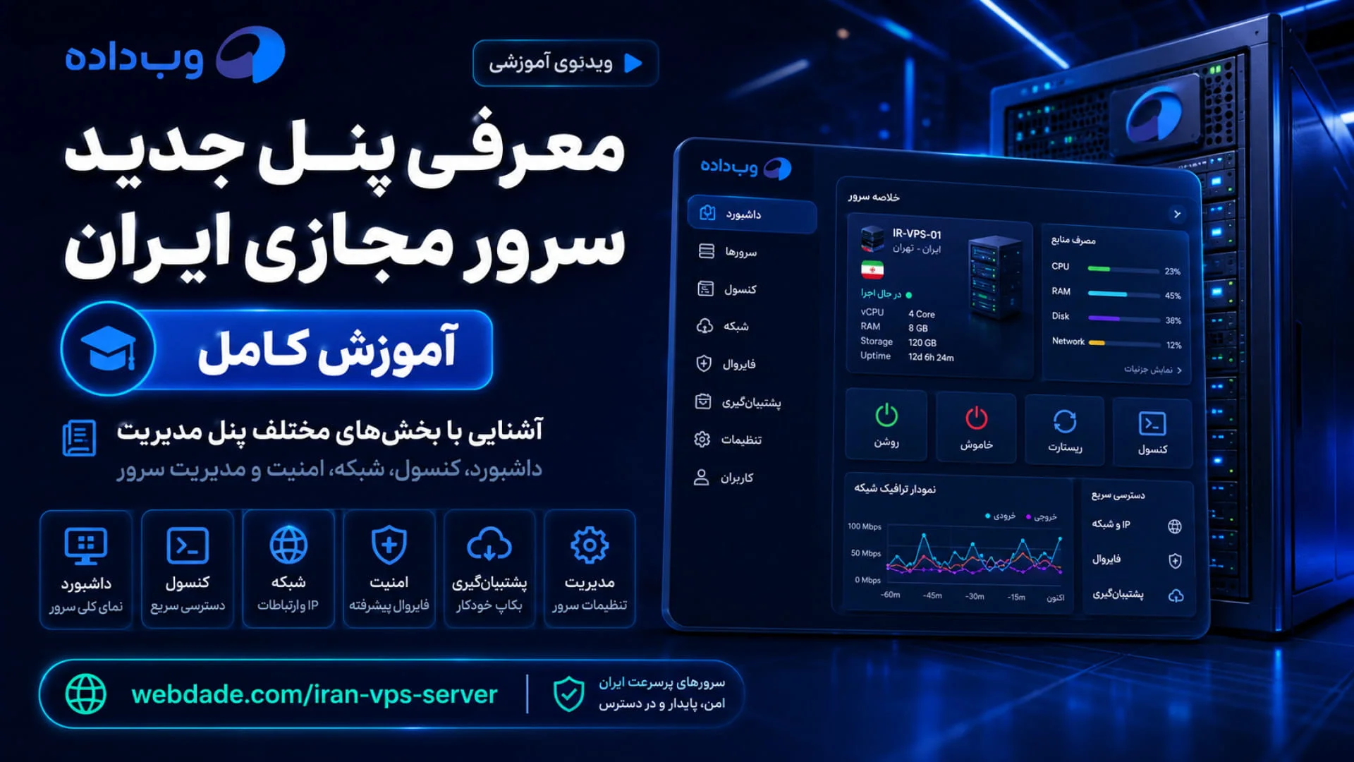 آموزش پنل جدید سرور مجازی ایران | مدیریت کامل VPS