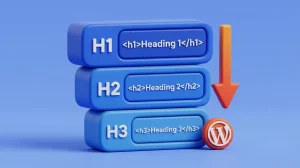 تگ Heading در وردپرس؛ رندر سه‌بعدی سلسله‌مراتب تیترها H1 تا H6