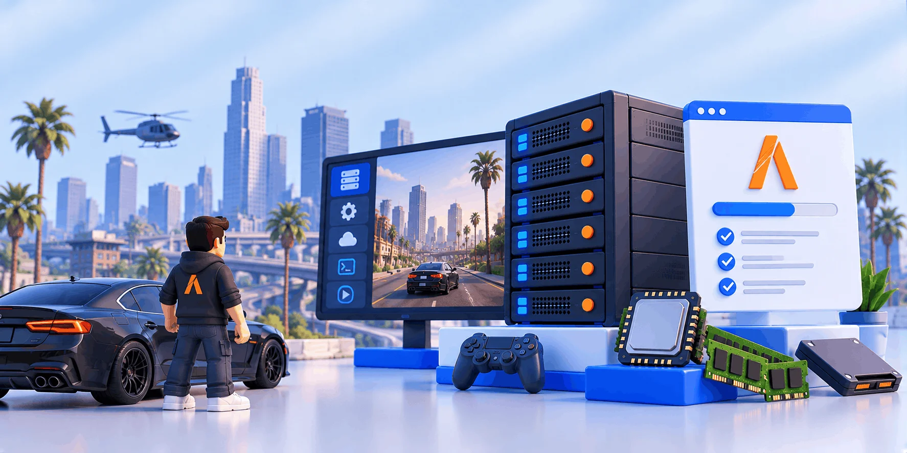 FiveM City Server Setup Scene 1 ساخت سرور FiveM؛ مشخصات سختافزار و آموزش نصب 2026