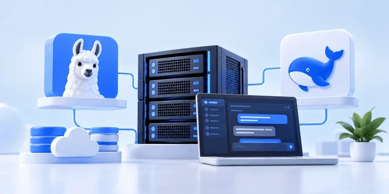 Futuristic AI Server Workflow Studio 1 راه‌اندازی سرور هوش مصنوعی با Ollama و DeepSeek در 2026