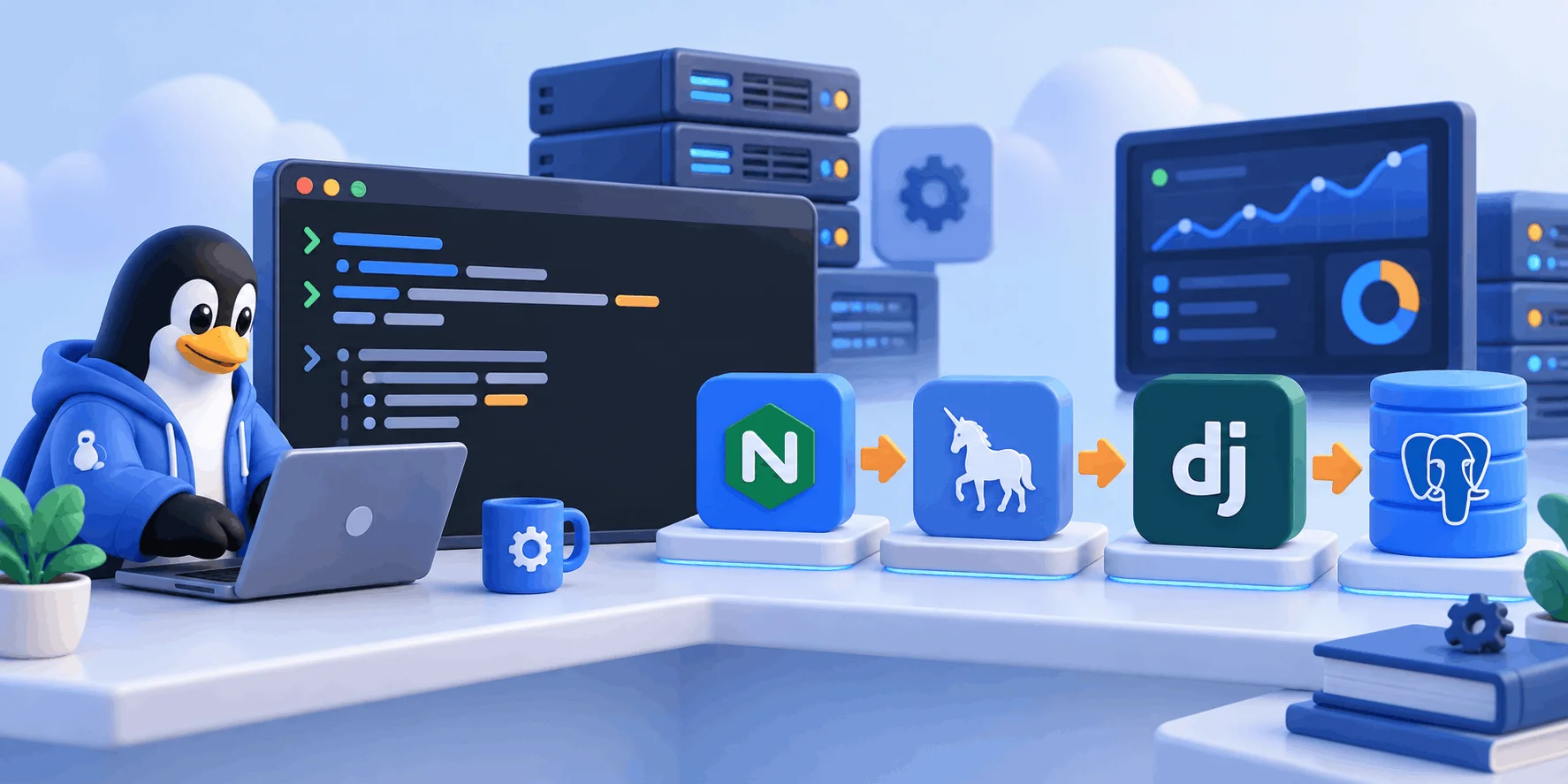 اجرای دستورهای پیکربندی Nginx و Gunicorn برای نصب Django روی سرور CentOS در ترمینال لینوکس اجرای دستورهای پیکربندی Nginx و Gunicorn برای نصب Django روی سرور CentOS در ترمینال لینوکس