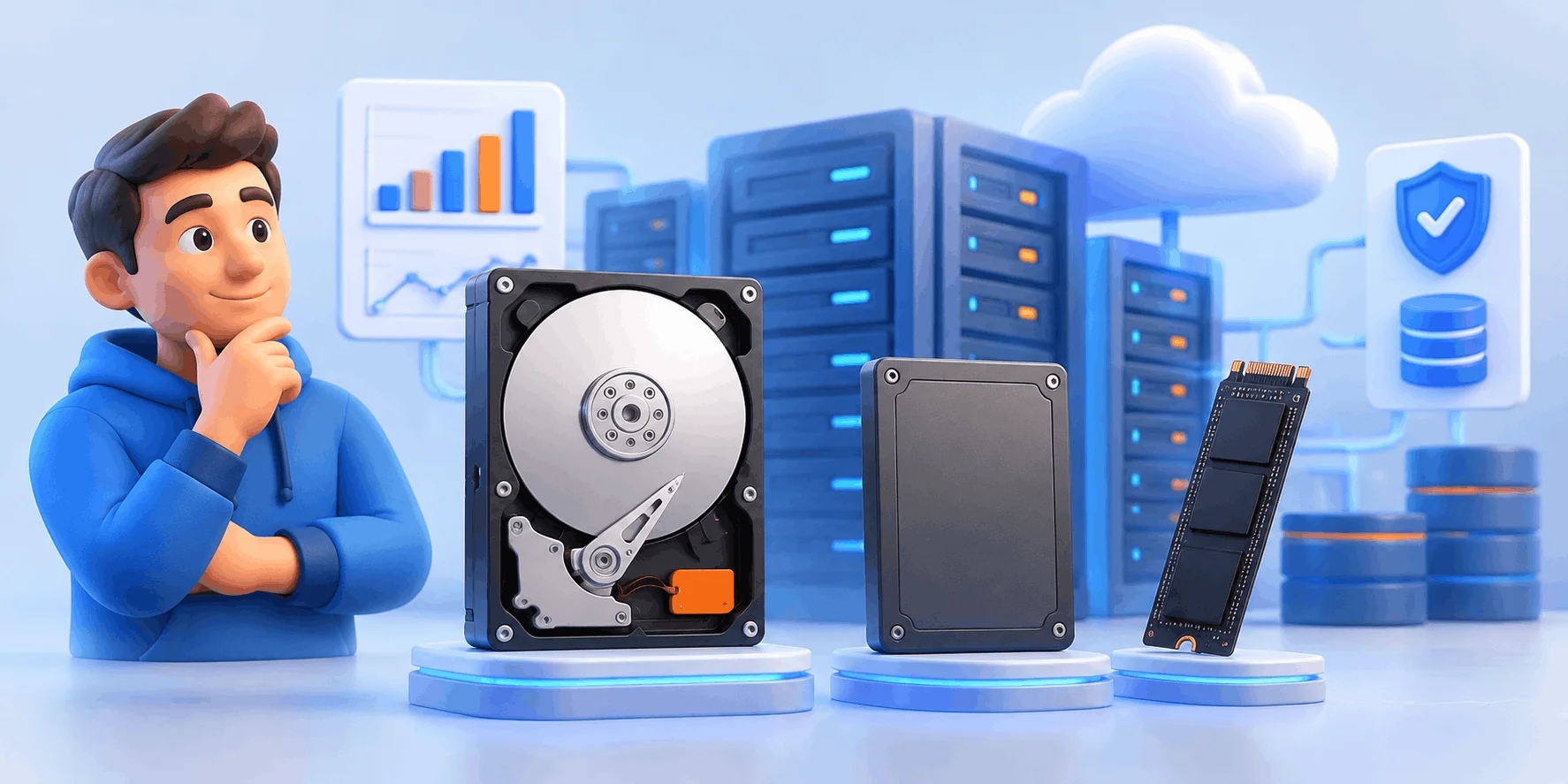 هارد سرور چیست؟ راهنمای انتخاب HDD، SSD و NVMe در 2026