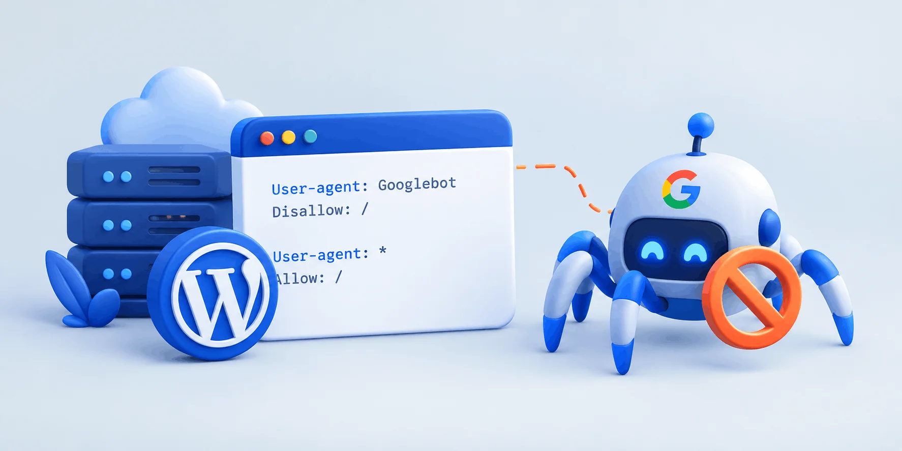 نمونه فایل robots.txt برای بستن موقت خزش گوگلبات در وردپرس نمونه فایل robots.txt برای بستن موقت خزش گوگلبات در وردپرس
