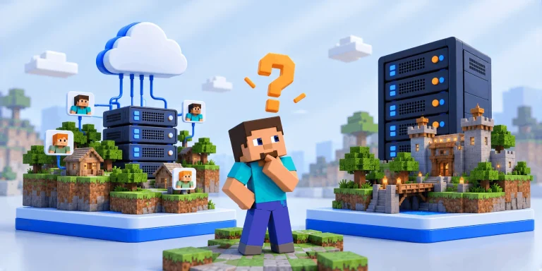 Minecraft Server Choice Dilemma 1 خرید سرور ماینکرافت در 2026؛ هاست یا سرور اختصاصی؟