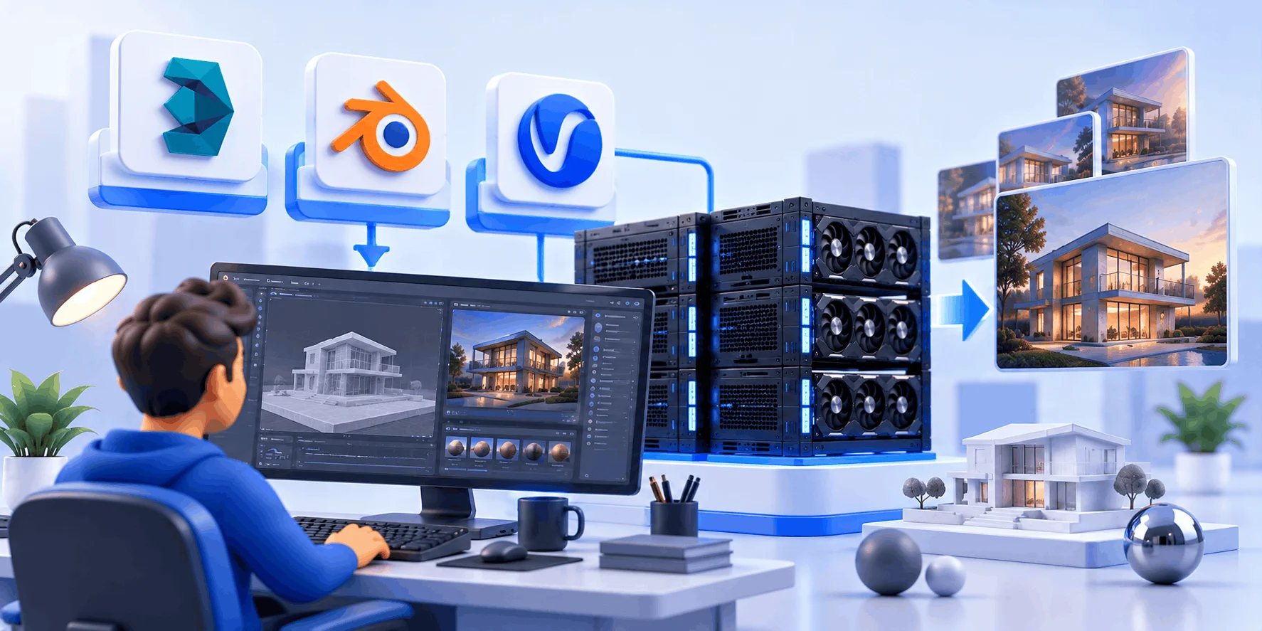 سختافزار و راهاندازی سرور برای رندر در 3ds Max، Blender و V-Ray سختافزار و راهاندازی سرور برای رندر در 3ds Max، Blender و V-Ray