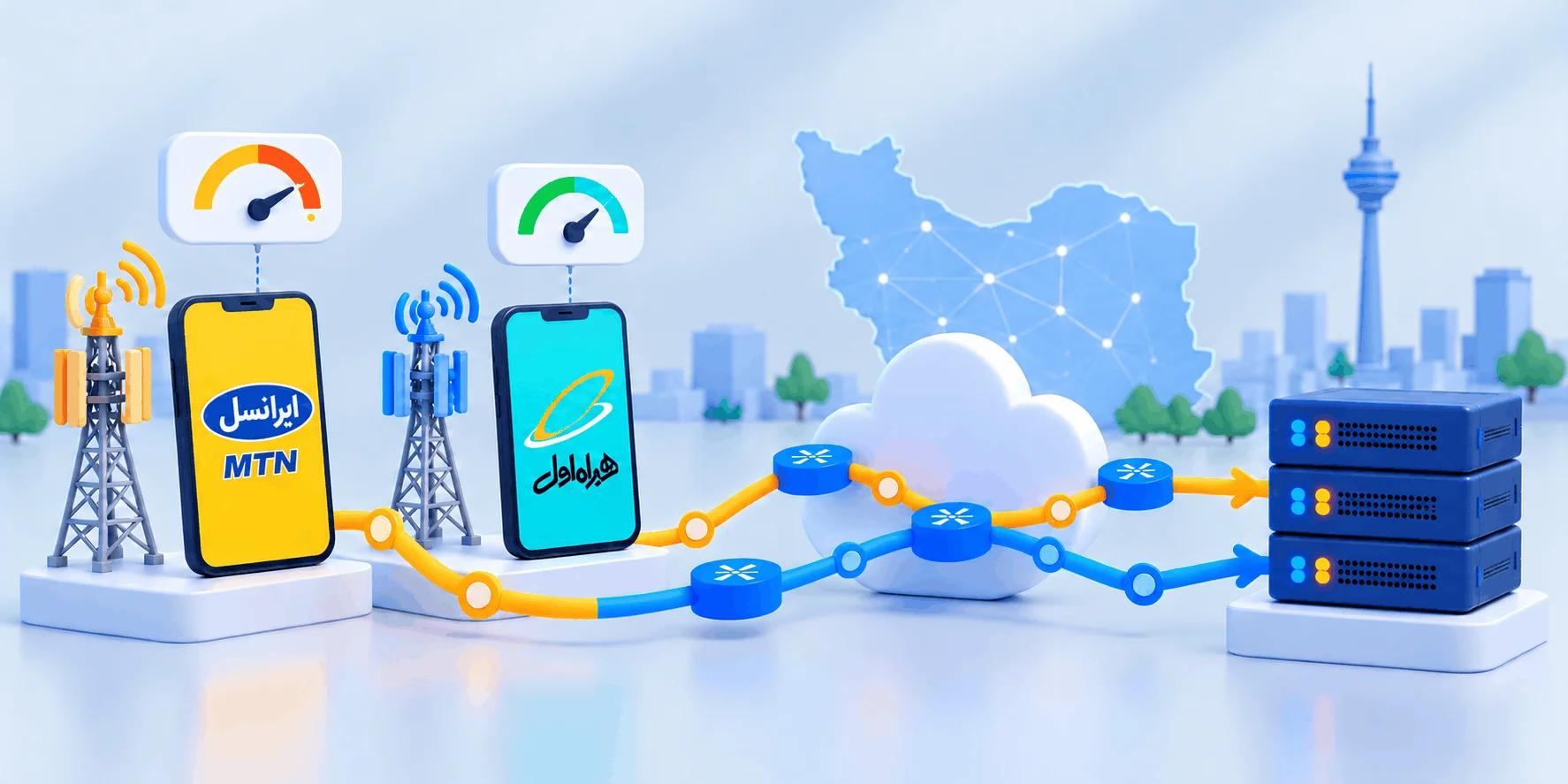 Official Hamrah Aval Logo on Turquoise Screen 1 چرا پینگ سرور روی ایرانسل و همراه اول فرق دارد؟