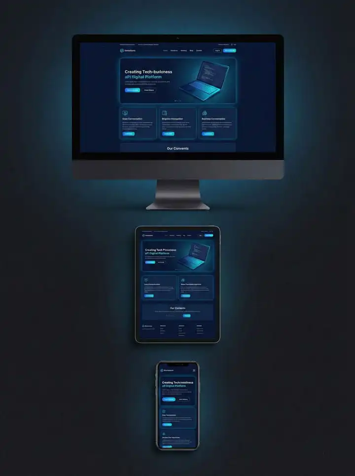 تصویر موکاپ موبایل + دسکتاپ ریسپانسیو